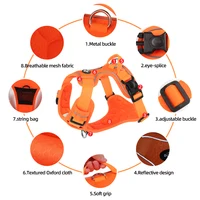 No Pull Dog Harness Pet Reflective Nylon Adjustable Medium Large Naughty Dog Vest Safety Vehicular Lead Walking Running 3