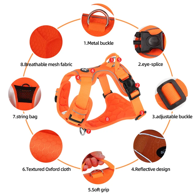 S062b83dbc4ce4669ae6e1bcbdcc7b2a0S.jpg No Pull Dog Harness Pet Reflective Nylon Adjustable Medium Large Naughty Dog Vest Safety Vehicular Lead Walking Running