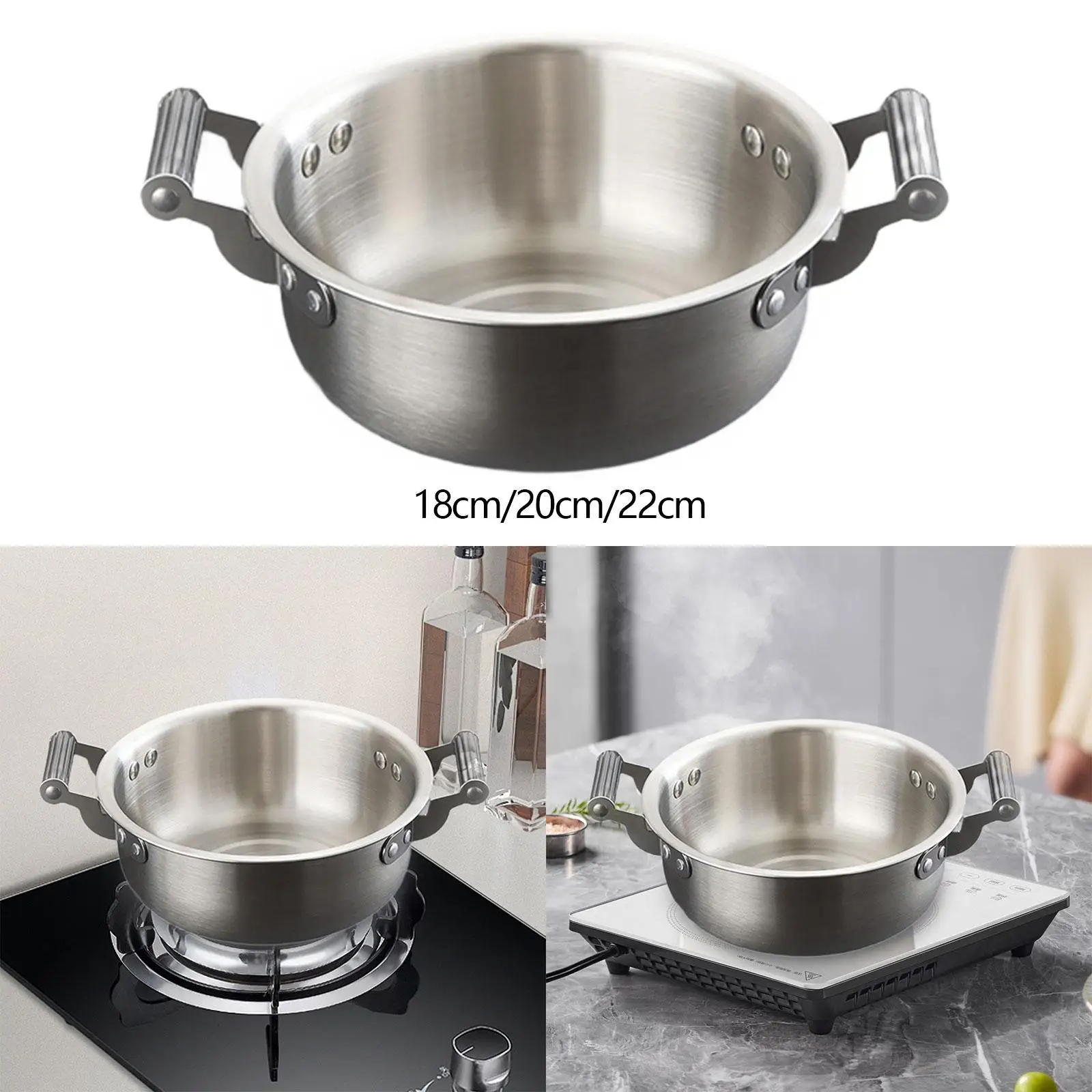 Korean Ramen Pot Double Ear Multipurpose Kitchen Cookware Instant Noodle Pot