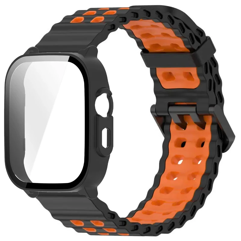 Silicone Band and Protective Case for Smartwatch - Premium Wristband Accessory Set with Screen Protector and Strap
