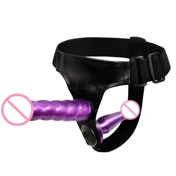 Double Strapon Realistic Dildo Ultra Elastic Harness Strap On Dildo Lesbian Strap-on Dildo Adult Sex Toy For Couples Women 2