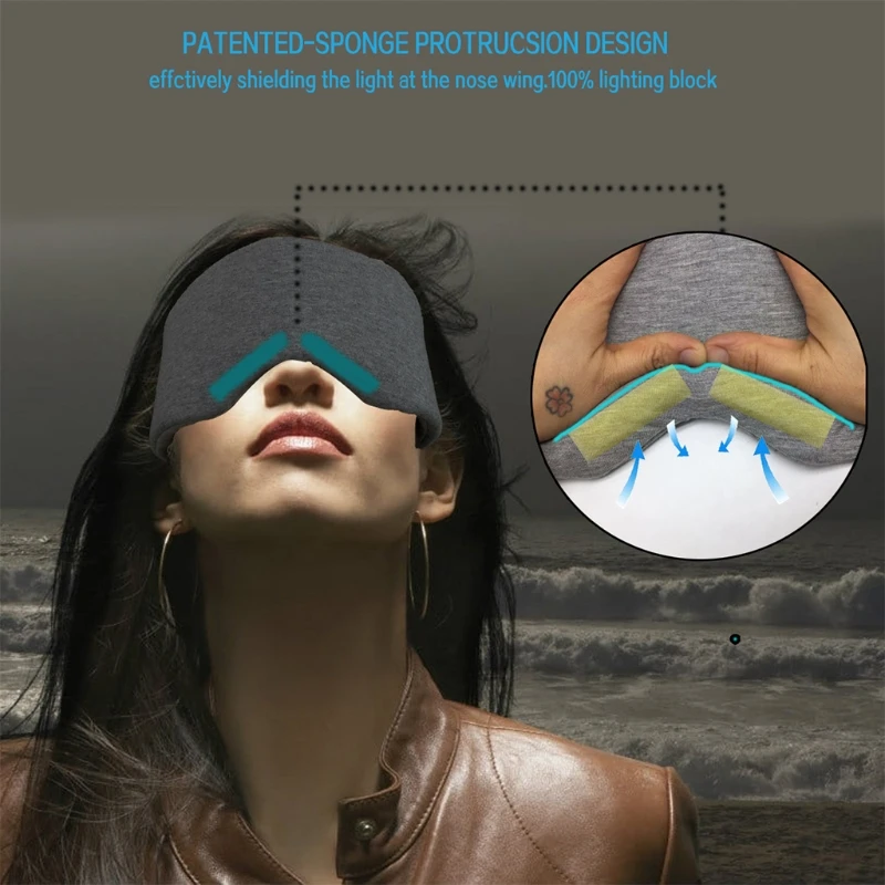 Men Women Cotton Blackout Eye Mask Oversized Eyeshade Cover Breathable Adjustable Sleeping Blinder Blindfold for Drop Shipping 5
