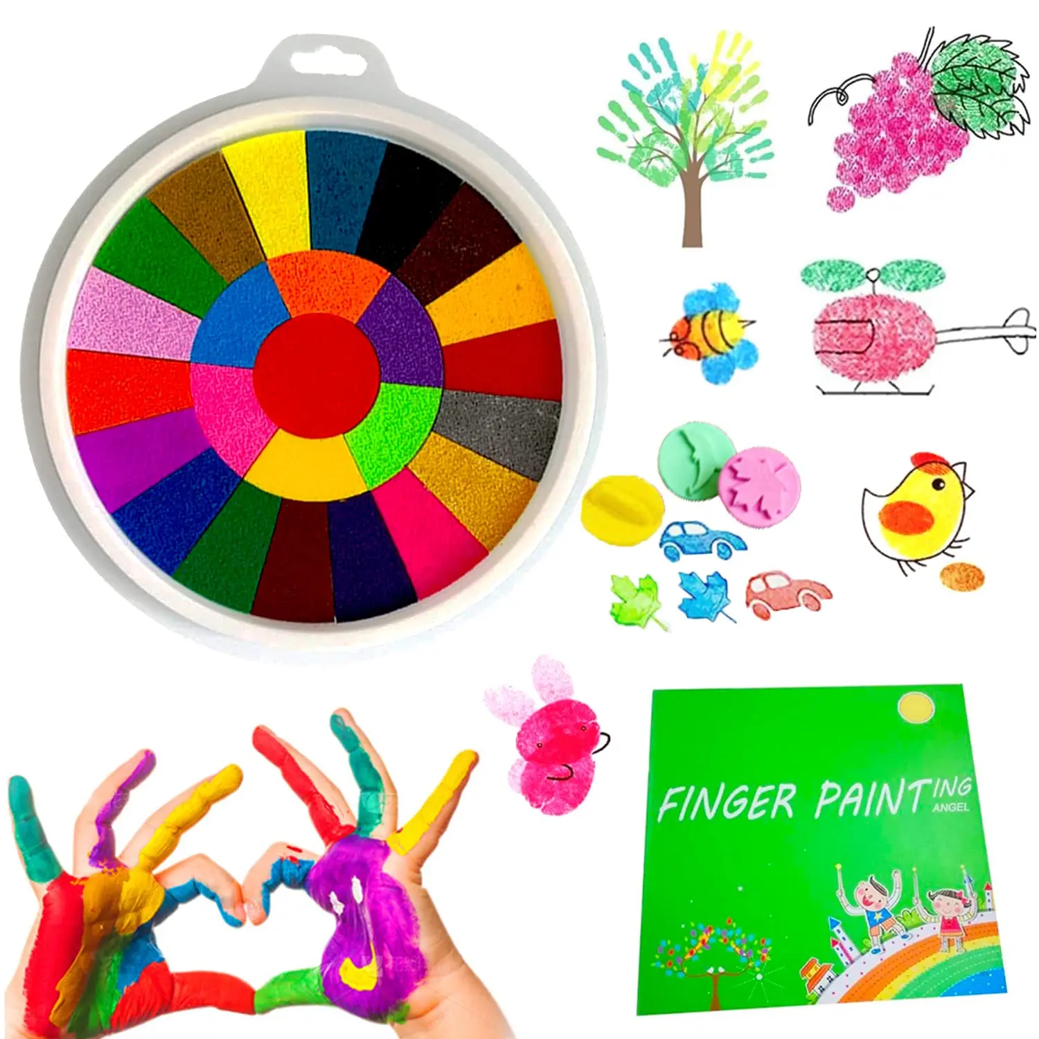 

Kids Funny Finger Painting Kit Drawing Toy for Toddler Washable Non Toxic Garden Kindergarten DIY Craft Toy Finger Painting Suit