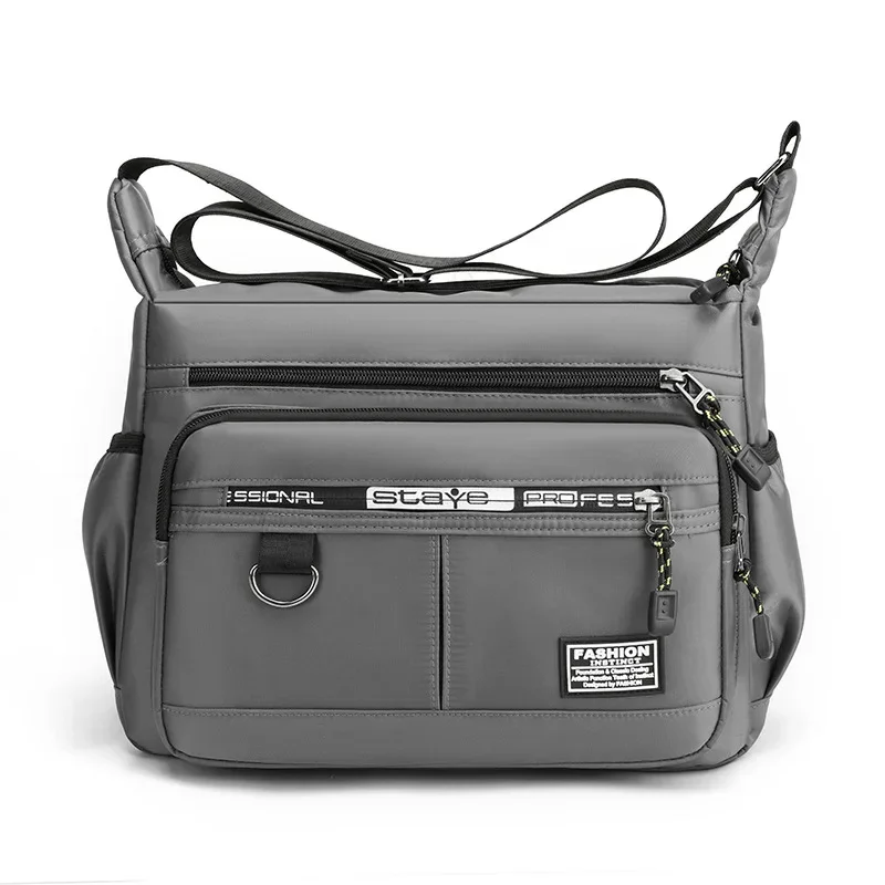 thumbnail image 1 of Bolso de negocios de un solo hombro para hombre, informal, impermeable, ligero, de viaje, con múltiples capas de almacenamiento, de nailon, portátil, cruzado, 1 of 4