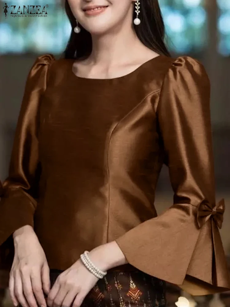 Polyester Korean Style Casual Blouse for Women