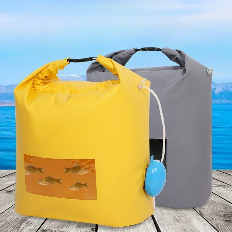 1PCS Multi Functional Live Fish Bag, Portable Folding Bag Large Capacity with Oxygenation Hole Qiankun Bag Fishing Supplies