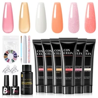 COSCELIA 10ml Nail Extension Gel Set Clear Nude Quick Nail Prolong Acrylic Crystal Extend Mold Nail Art Construction Gel Varnish 2