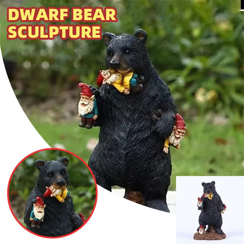 

Dwarf Charming Captivating Durable Vibrant Adorable Colorful Bear Figurine For Patio Unique Outdoor Decoration For Flowerbed Elf