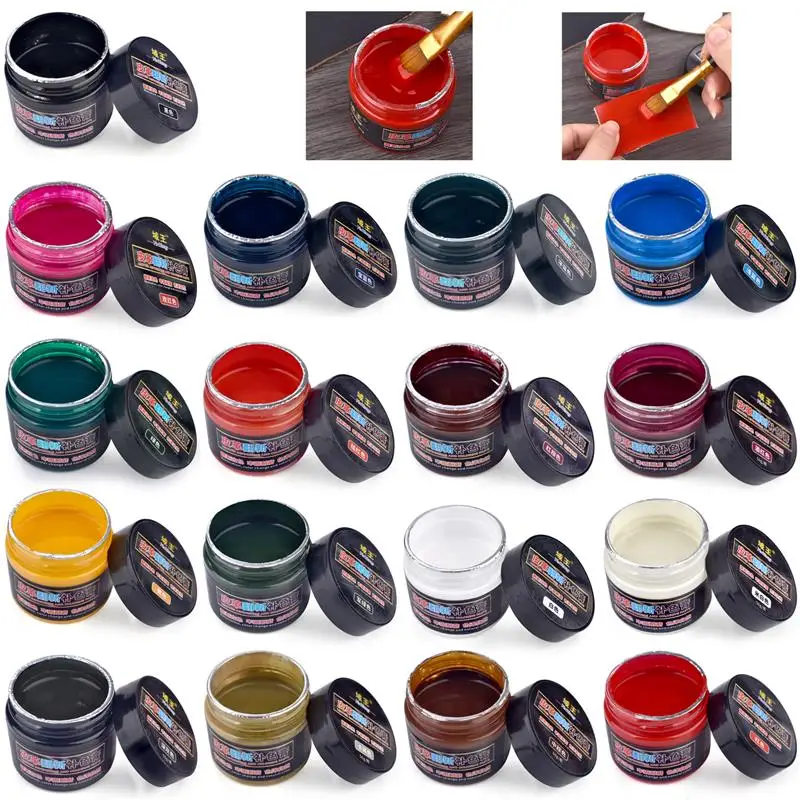 Leather Dye and Restoration Paint - 50ml Brown for Shoes, Bags, Sofas, and Car Seats