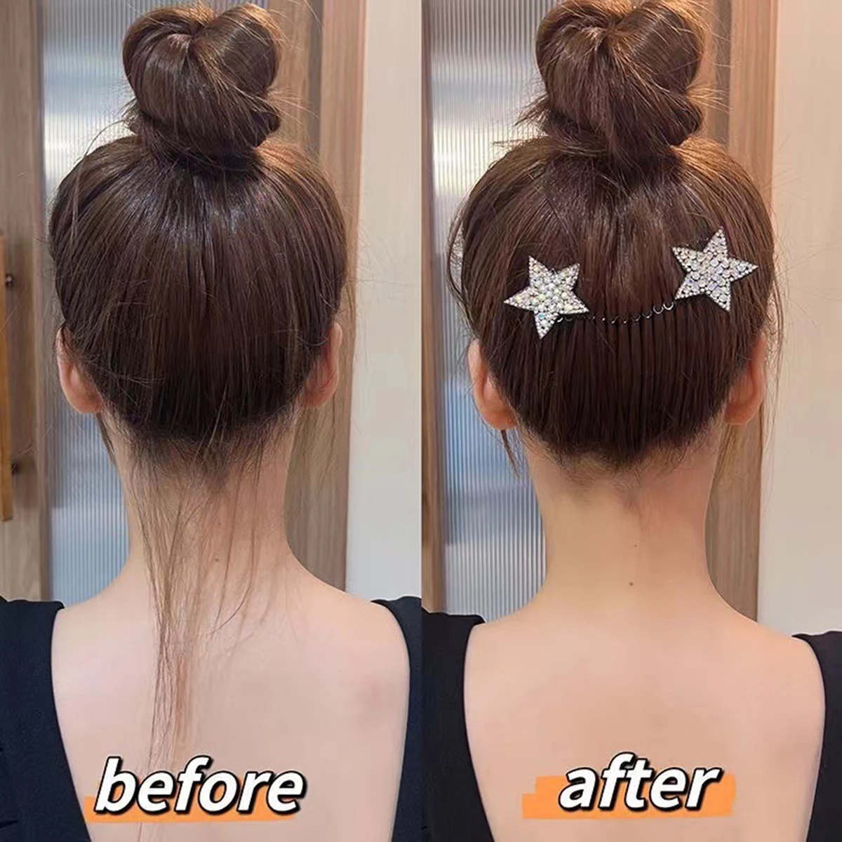 

Women's Water Diamond Star Invisible Broken Hair Hairpin Adult Tiara Tools Curve Needle Bangs Fixed Insert Comb Hair Accessories