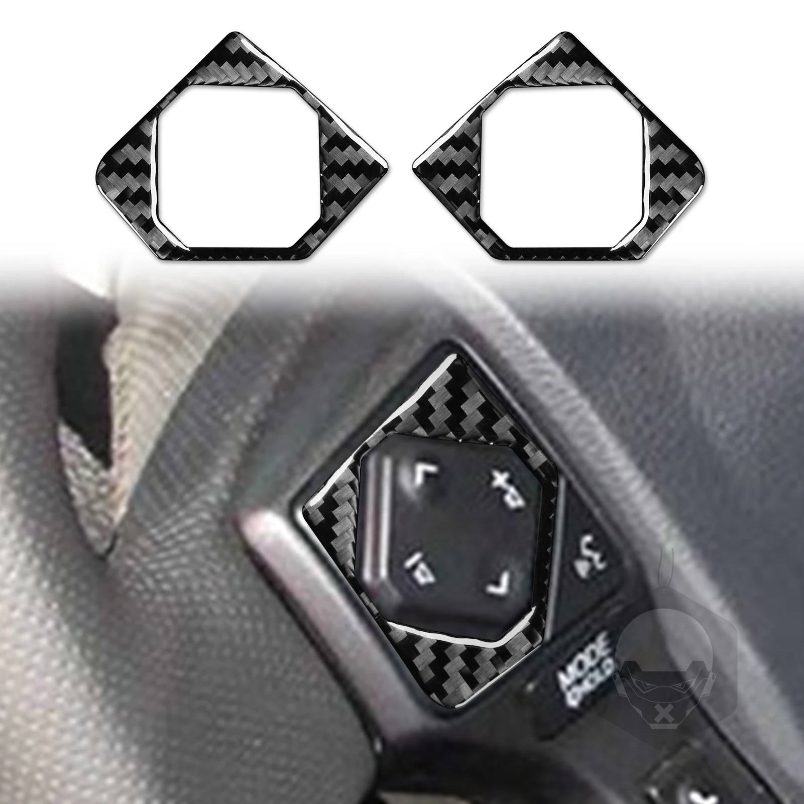 

2 Pcs Suitable For Toyota Takuma 15-20 Steering Wheel Buttons Carbon Fiber Decorative Stickers Exquisite Workmanship Practical