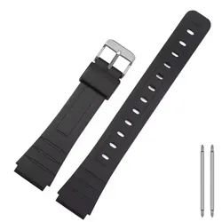 Versatile Silicone Watch Strap - 16mm/18mm Premium PU Resin Bracelet - 18mm (Black)