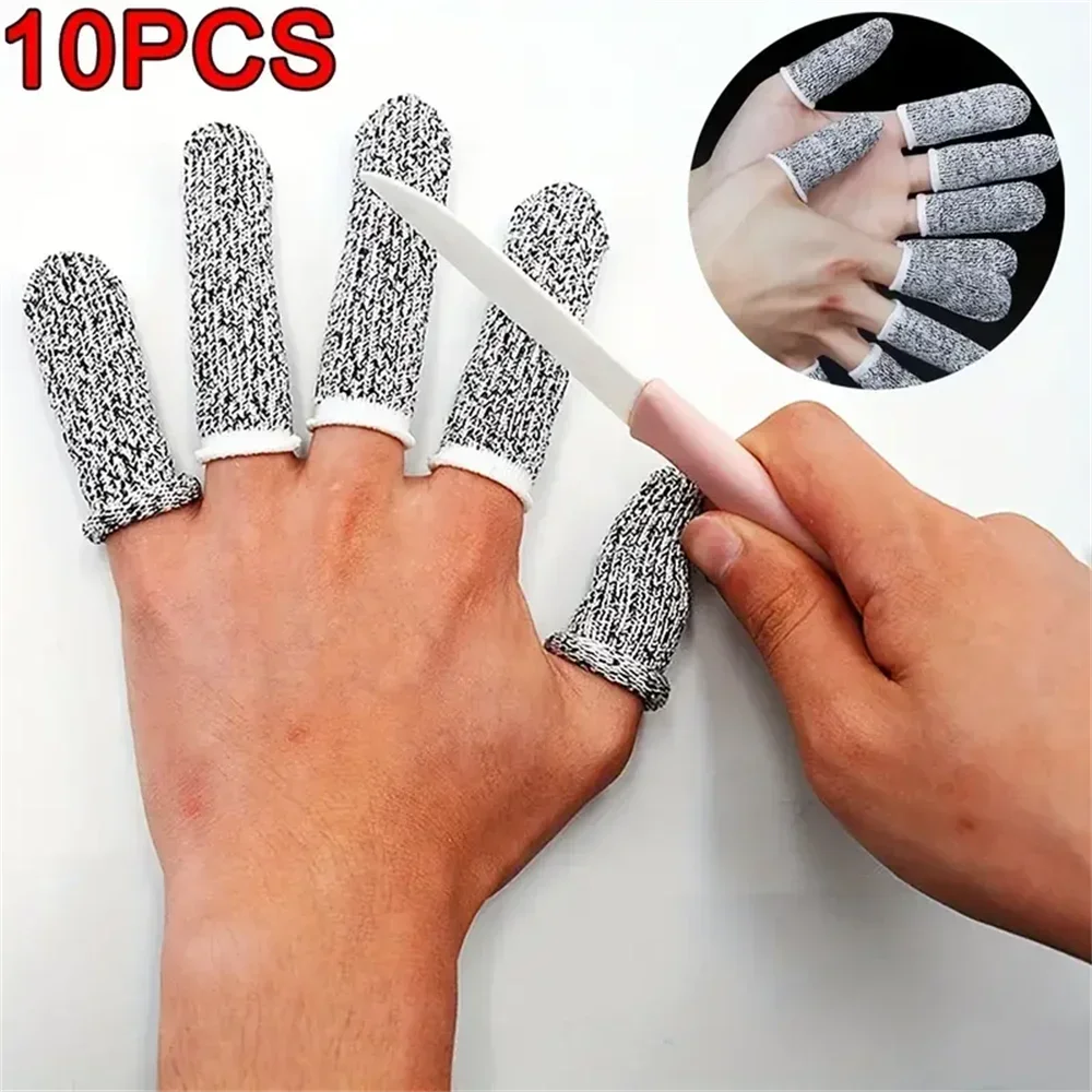 Anti-Cut Finger Cover Finger Protector Sleeve 10pcs 5-level Elastic Wear-resistant Sleeves for Protection