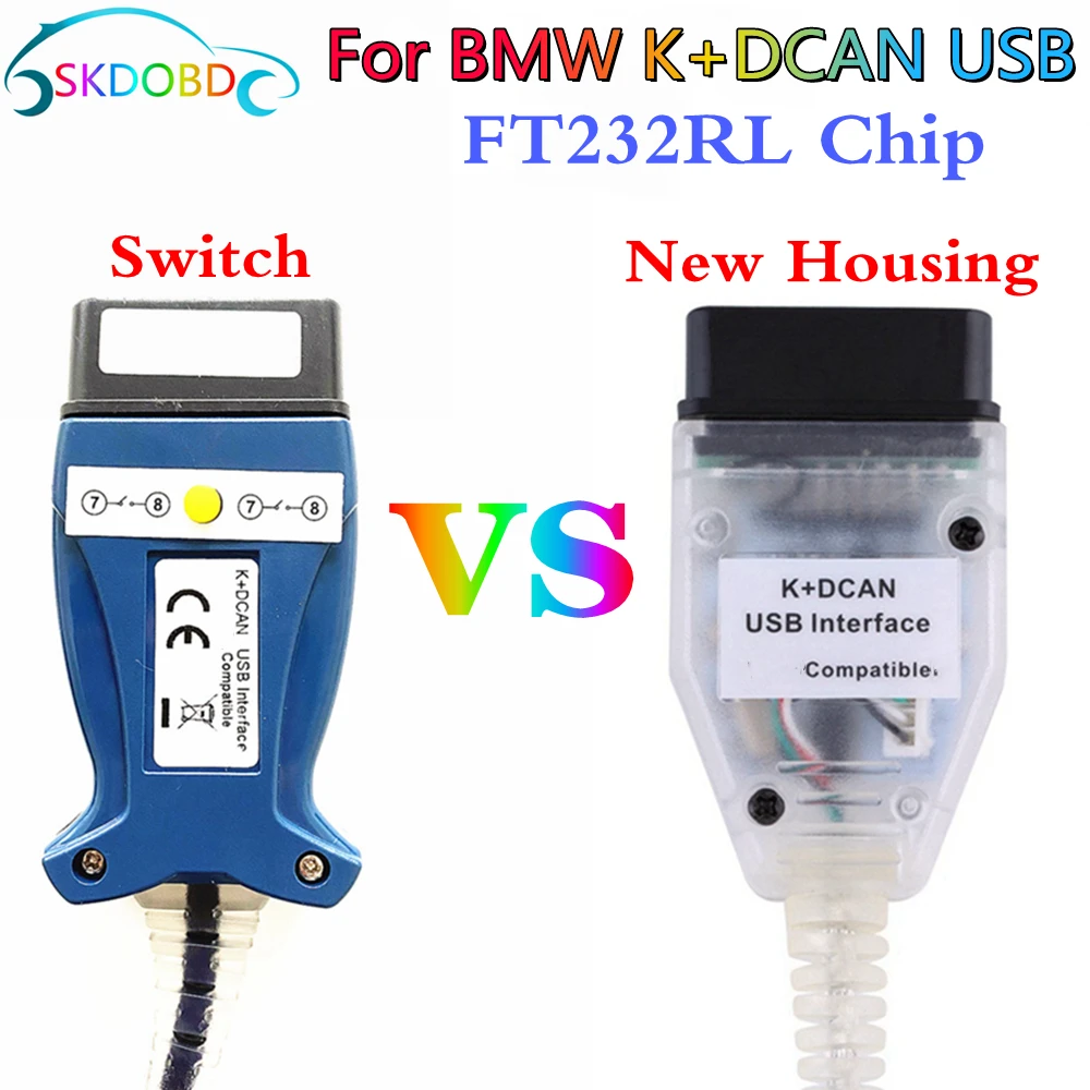 

Latest Version OBD2 USB Cable For BMW K+DCAN Car Diagnostic Tool For bmw E46 K+CAN K CAN FTDI with FT232 Chip OBD 2 Scanner