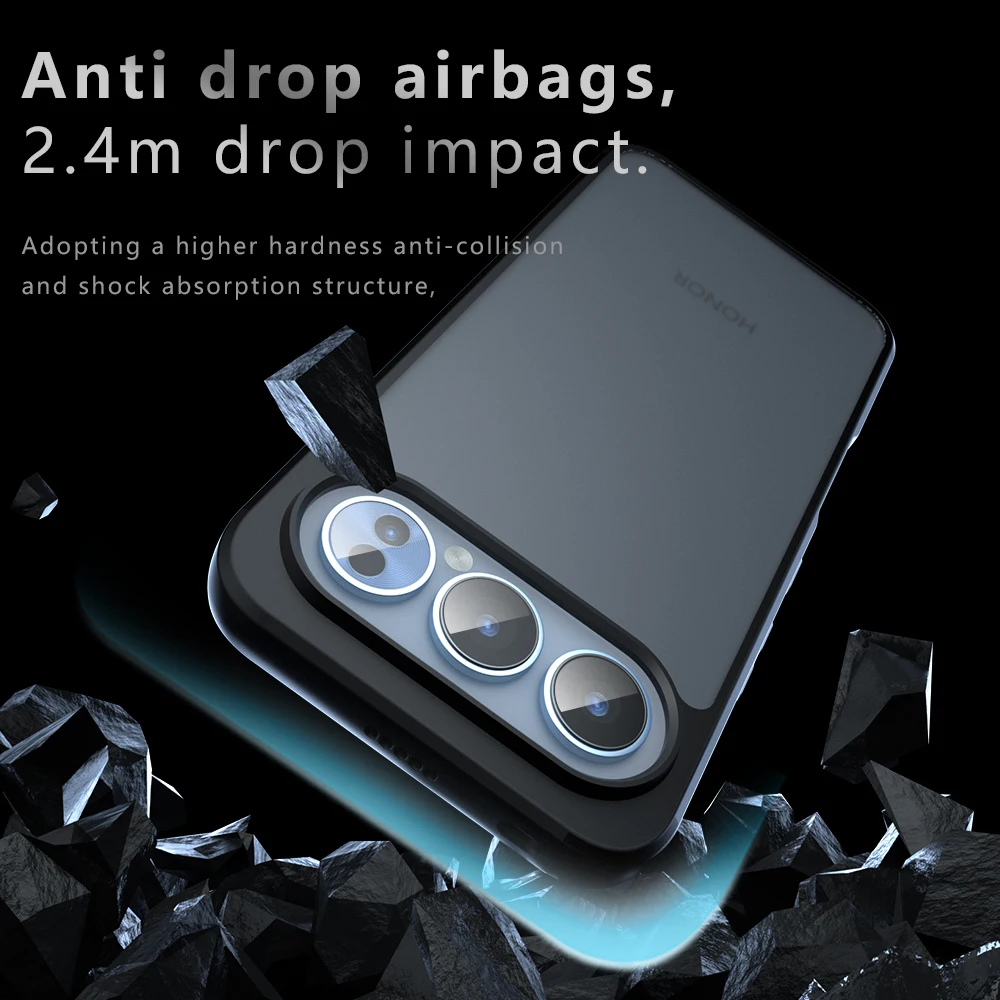Translucent Matte Shockproof Phone Case - Anti-Knock PC Back Cover