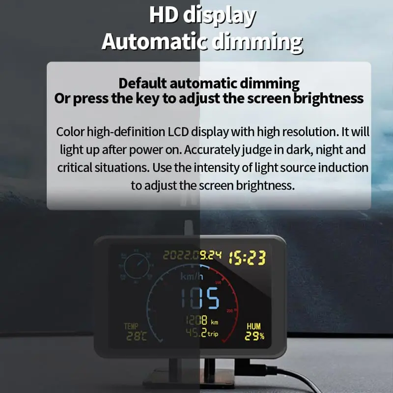 ڵ  ÷ ӵ , º ǻ   ,   ڵ ׼, 4.7 ġ OBD2 HUD