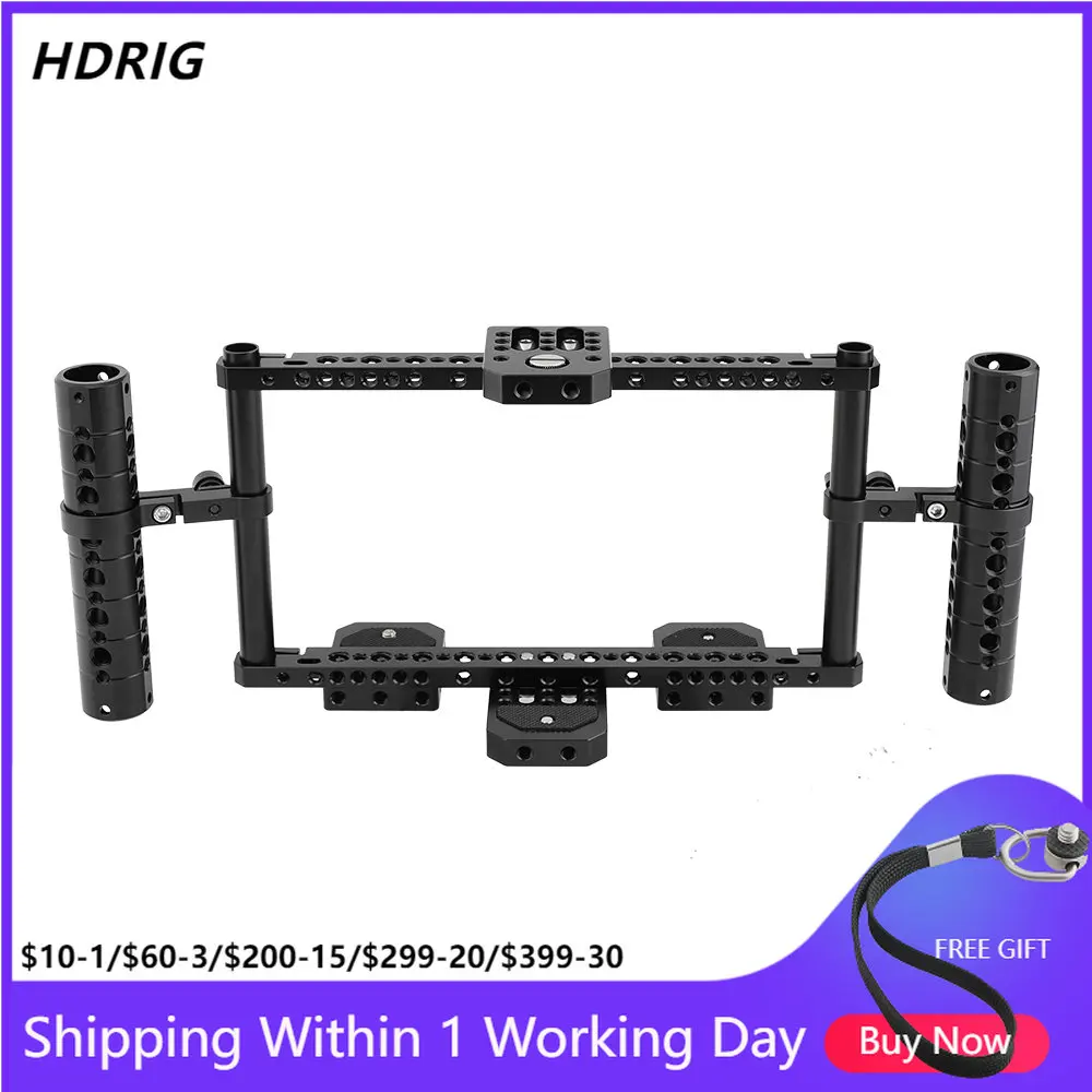 HDRiGOnCameraMonitorCageRigWithAdjustableAluminumCheeseHandle