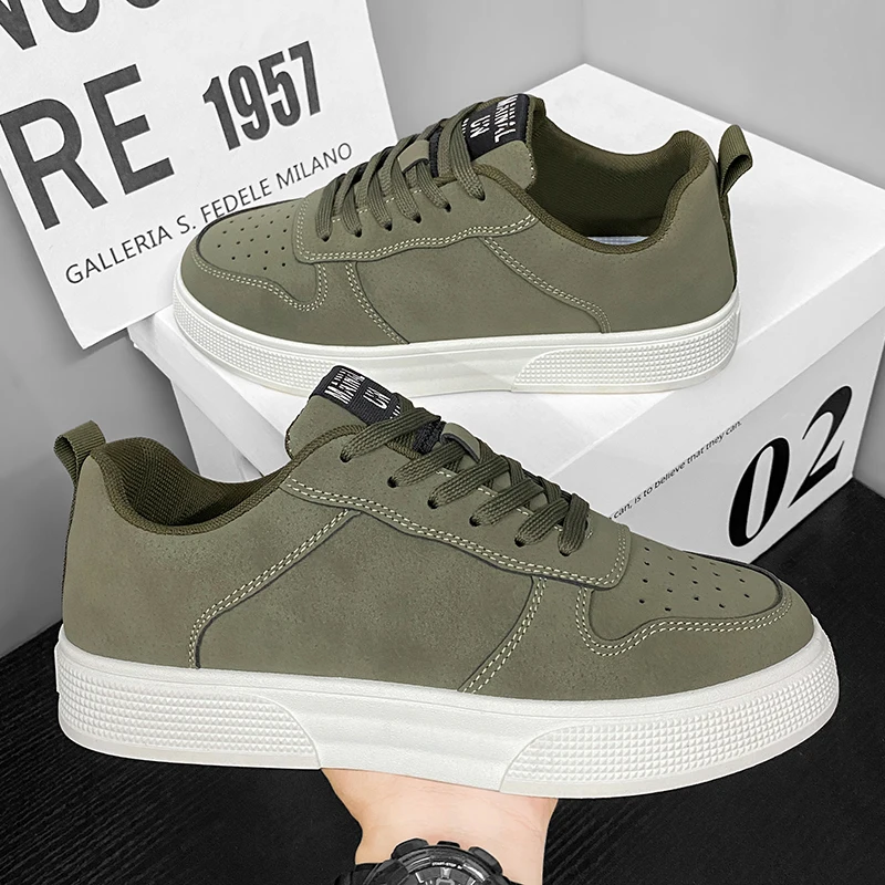 Fashion Suede Men&rsquo;s Casual Shoes Platform Comfortable Men Board Shoes Thick Bottom Men Walking Sneakers High Quality Sport