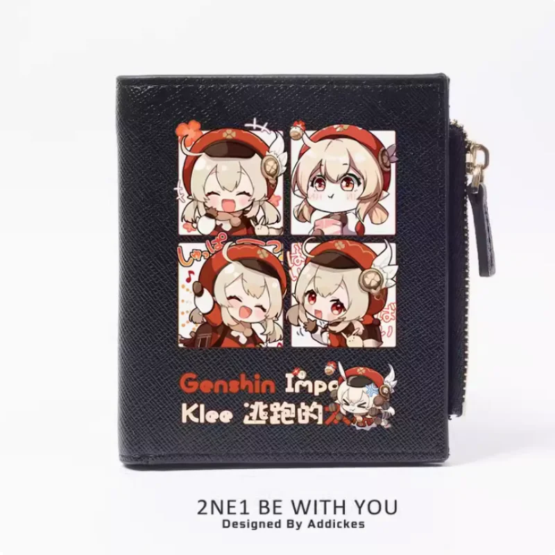 Genshin Impact Klee Anime  Zipper Fashion Wallets PU Purse Card Holder Money Bag Gift B575 Cosplay