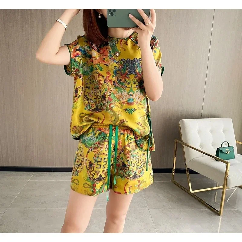 6011-1retro-chinese-style-yellow-dragon-imitation-silk-printing-chinese-jade-disc-button-top-tang-suit-sleeve-shirt-set