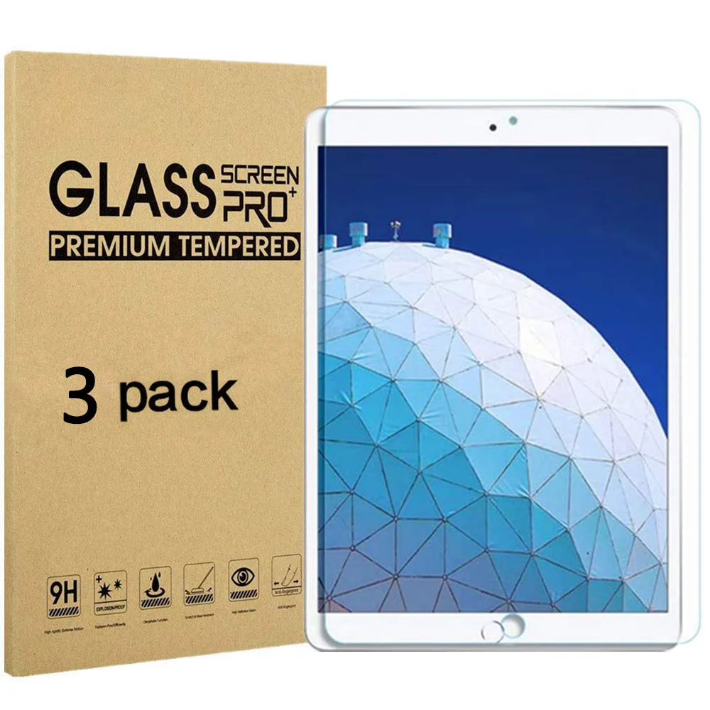 

( 3 Packs ) Tempered Glass For Apple iPad Pro Air 3 10.5 2017 2019 3th Generation Tablet Screen Protector Film