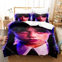 3D Print Wednesday Addams Bedding Set Twin Queen King Full Size Single Double Duvet Cover Pillowcase Bed Boys Girls Adults 1