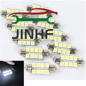 

Hot sale 10pcs/lot Canbus Auto Car LED Bulb 41mm 8 SMD 5050 Super White Festoon Dome LED Car Light Bulb Lamp LED Light