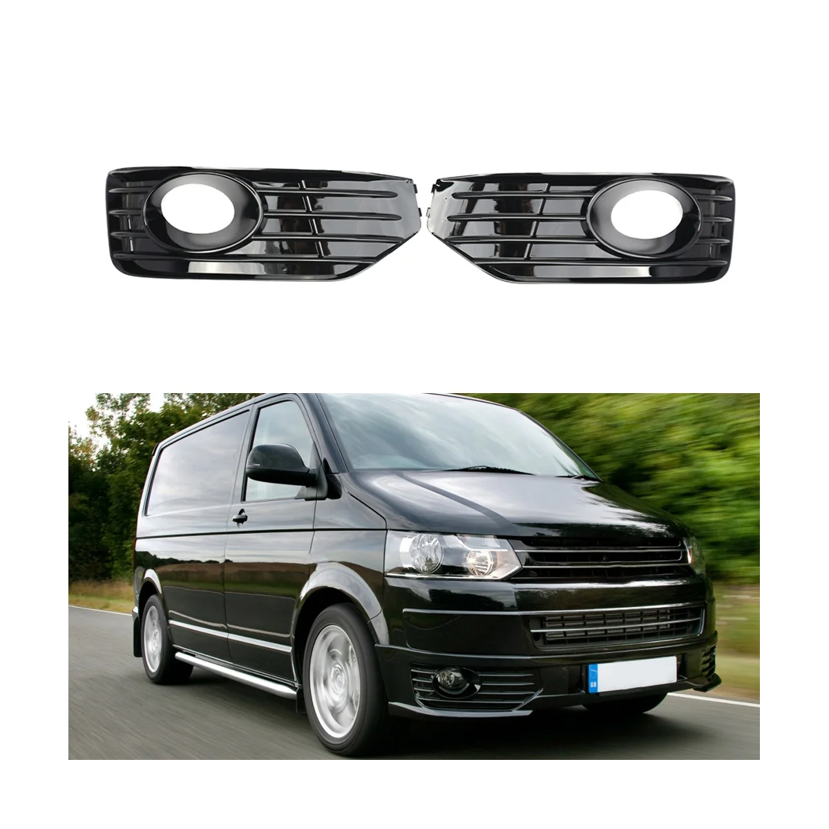 

Front Bumper Fog Light Cover Grill for Transporter T5 T5.1 2010-2015