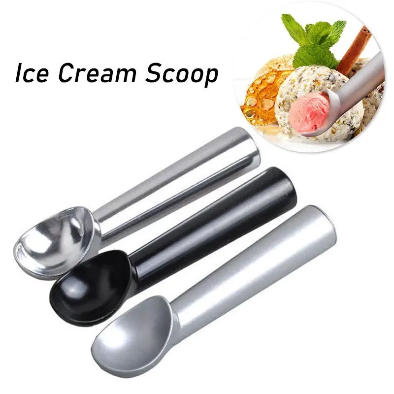 

Non-Stick Anti-Feeze Ice Cream Scoop with Unique Liquid Filled Heat Conductive Handle Simple One Piece Aluminum 1.5 and 2 Ounce