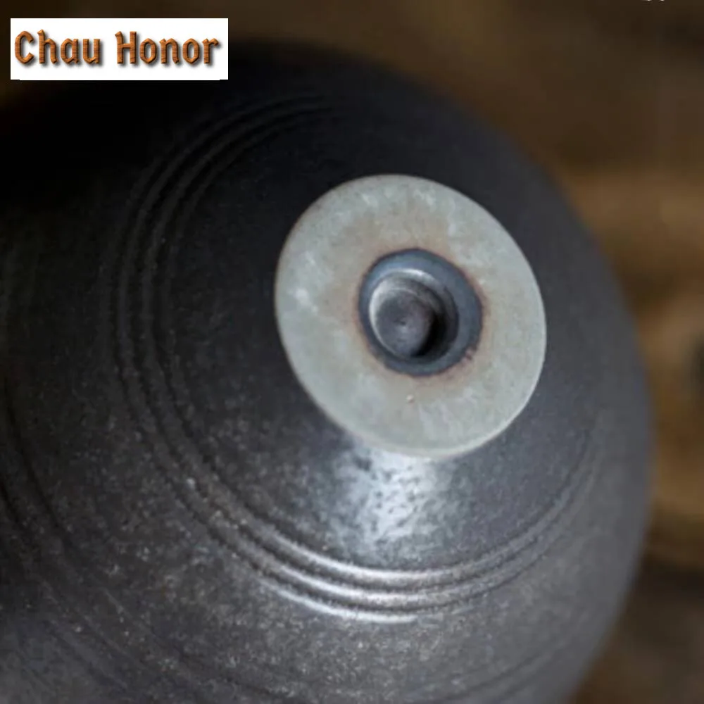 550ml Handmade Iron Rust Glaze Jianshui Ancient Coarse Pottery Tea Washing Basin Writing-brush Washer Chaxi Teaware Ornaments