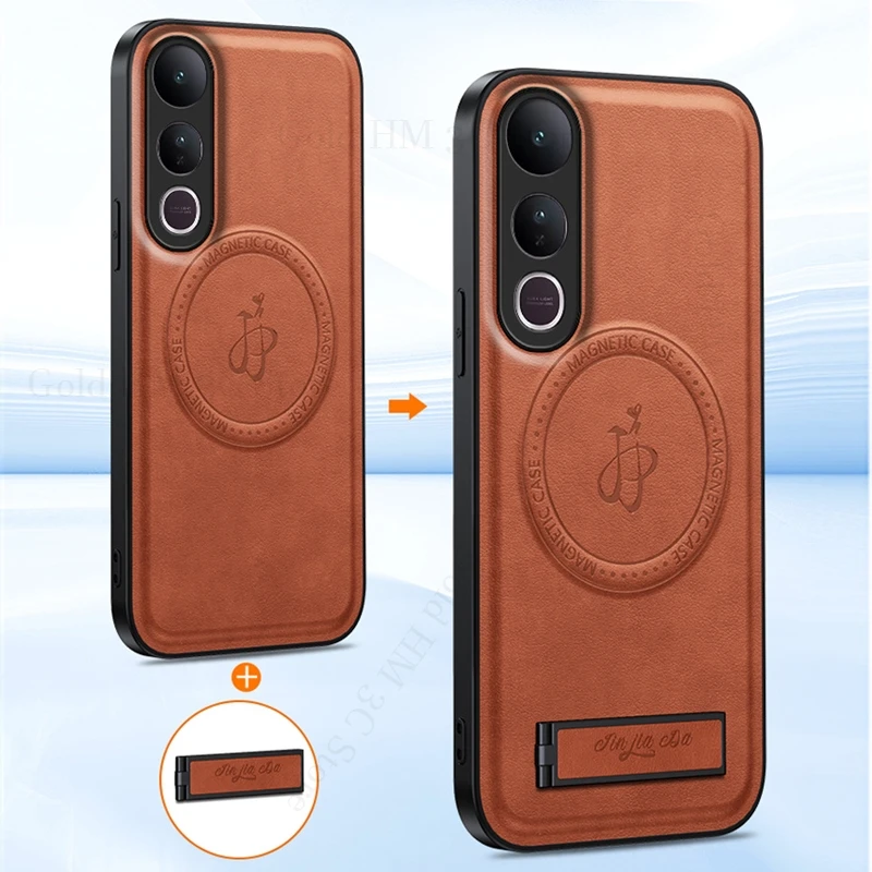Luxury Leather Magnetic Kickstand Case with Fold Stand Cover