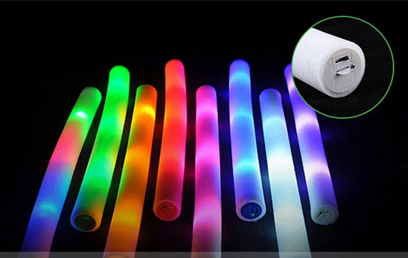 Schaumstoff-Leuchtstab, LED-Schaumstoffstab, im Dunkeln leuchtendes Partyzubehör, bunter Leuchtstab für Hochzeiten, Abschlussfeiern, Get-togethers – Detail 18