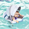 Mambobaby Baby Float With Roof Swimming Ring Non-Inflatable Buoy Swim Trainer Paddling Pool Floats Accessories Toddler Toys 4