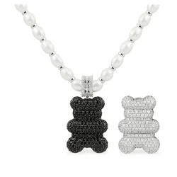 High - Quality Sterling Silver Bear Series Earrings - Fashionable and Exquisite Jewelry Gift (Red)