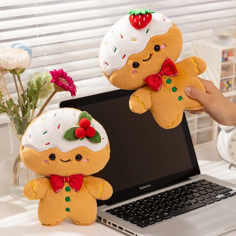 25cm Hot Sale Cute Christmas Series Gingerbread man Plush Toy