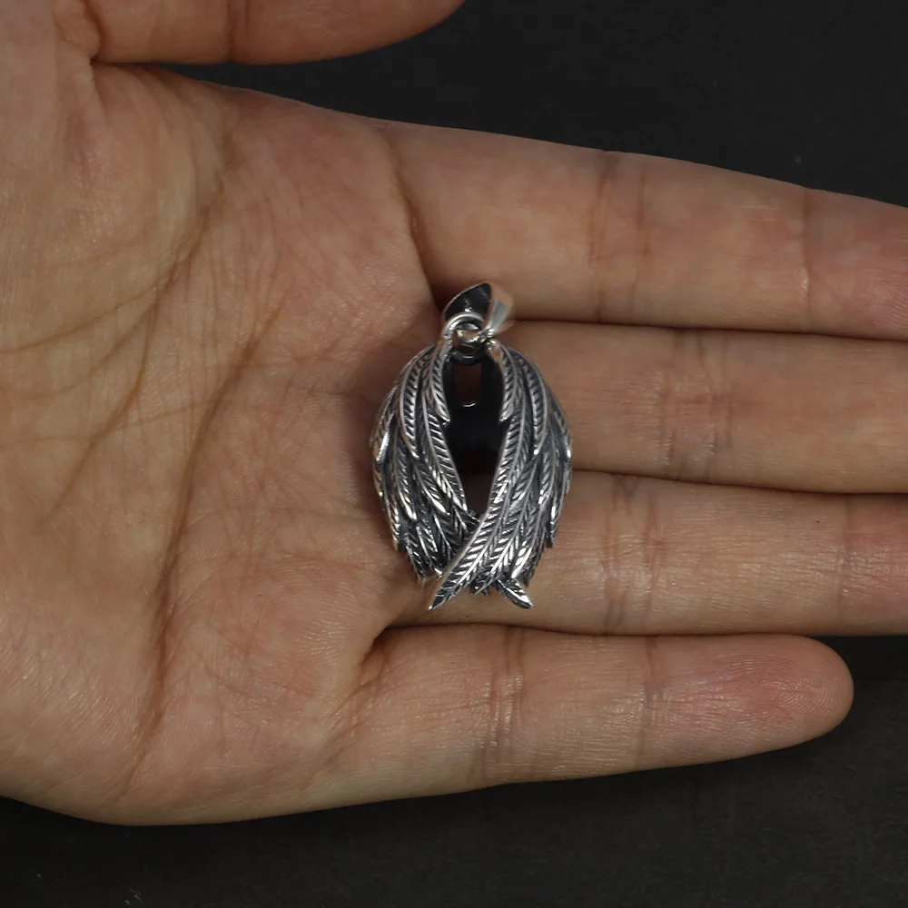 Genuine 925 Sterling Silver Raven Wings Pendant For Men and Women Handcrafted Viking Jewelry