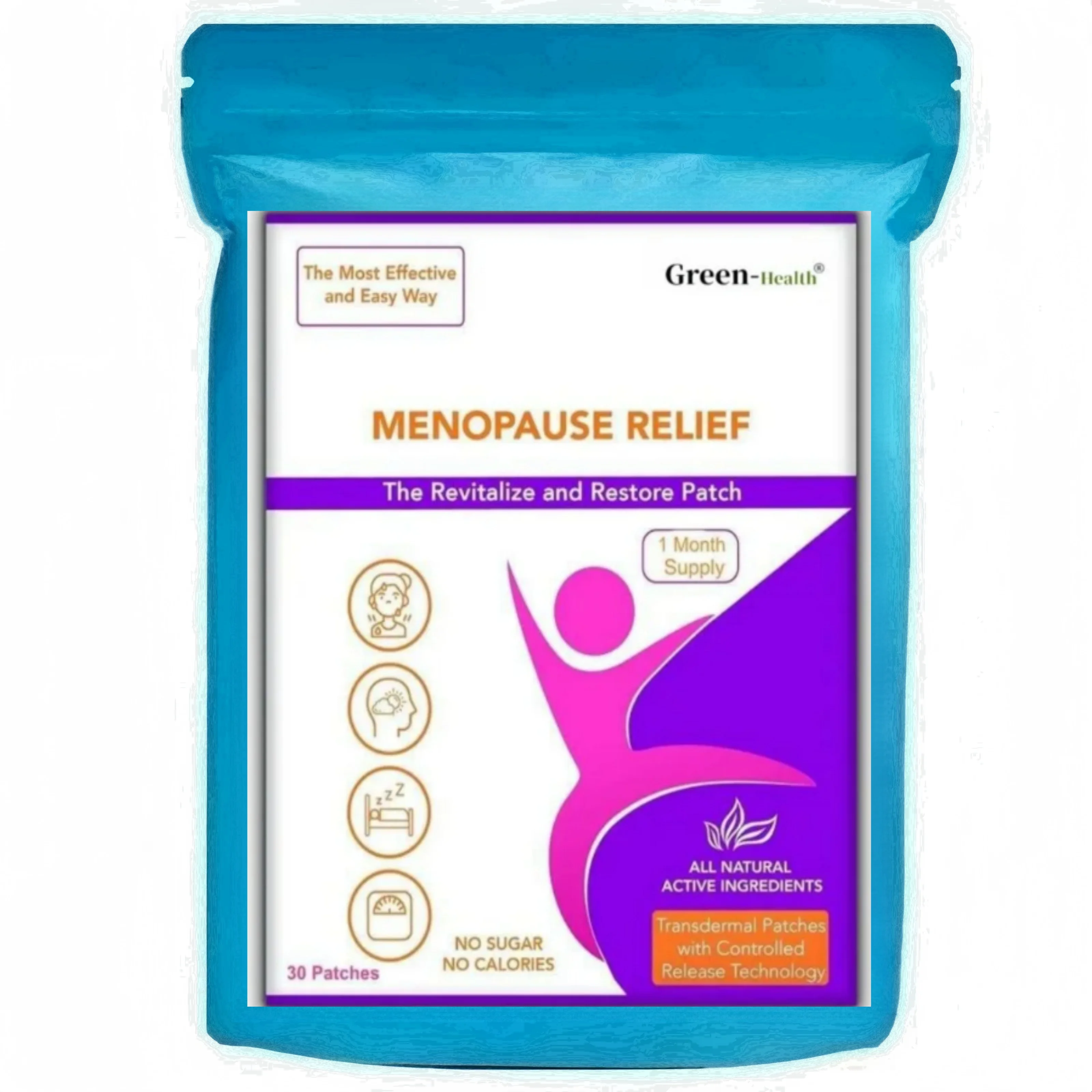 Menopause Relief Transdermal Patches-30 Patches One Month Supply USA Made