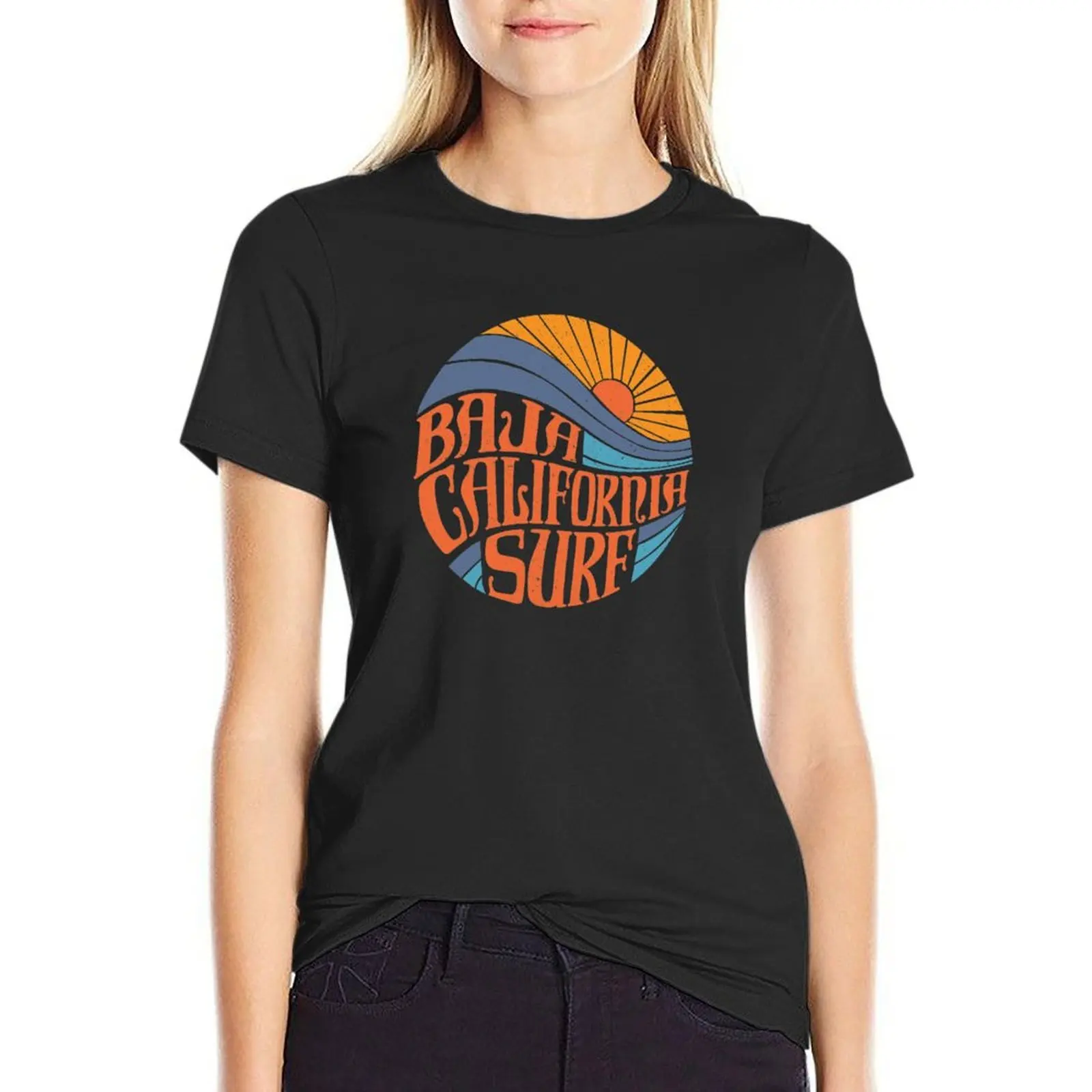 

Baja California Surf T-shirt tees summer tops western t shirts for Women