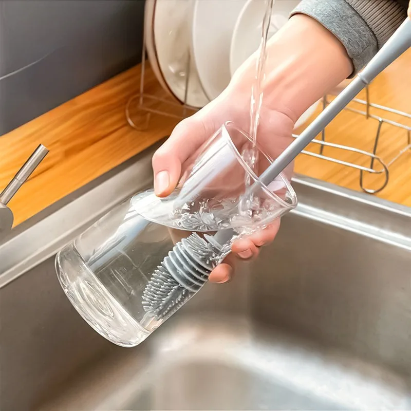 Silicone Cup Brush Cup Cleaning Brush No Dead Corners Gaps Plastic Milk Bottle Cleaning Household