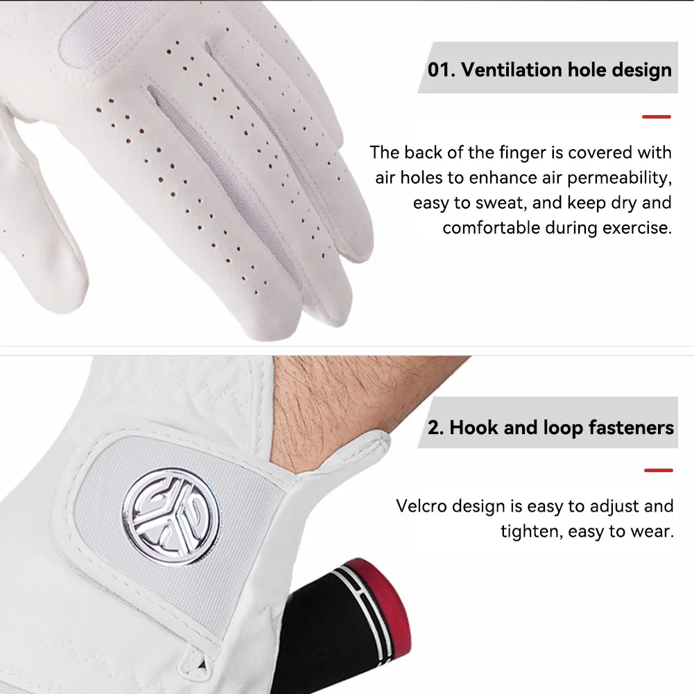 1Pc Left Right Hand Men’s Golf Glove Anti-Slip Nanoscale Cloth With Breathable Airhole,Fits For All Weather love golf 5