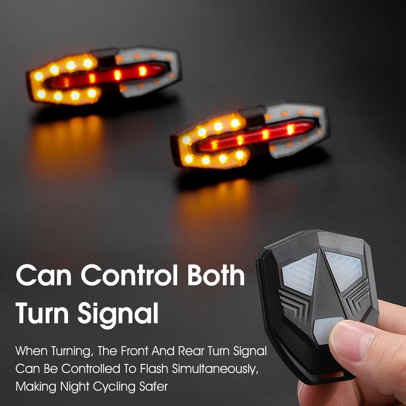 WEST BIKING Bike Taillight Remote Control Bicycle Turn Taillight Type-C Charging LED Cycling Warning Lamp Portable Bike Light