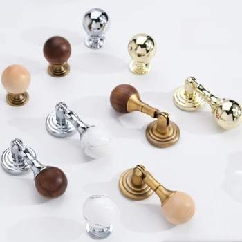 Vintage-style kitchen cabinet door handle, walnut drawer, wardrobe, and shoe-rack single-hole knob round ball furniture hardware