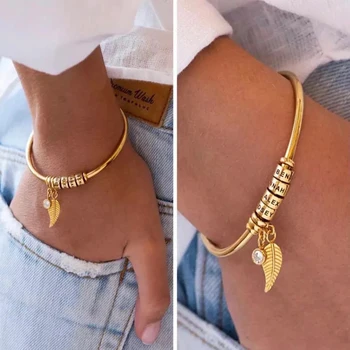 Personalized Names Beads Bracelet Custom Family Names Bracelet