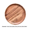 Retro Solid Wood Dinner Plates Round 13-38cm Serving Platter Tray Wooden Tea Tray Plate For Food Snack Dishs 6