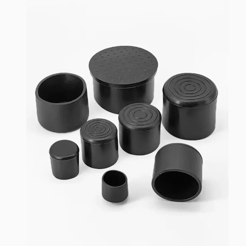 Black Silicone Non-Slip Floor Protector Chair Leg Caps