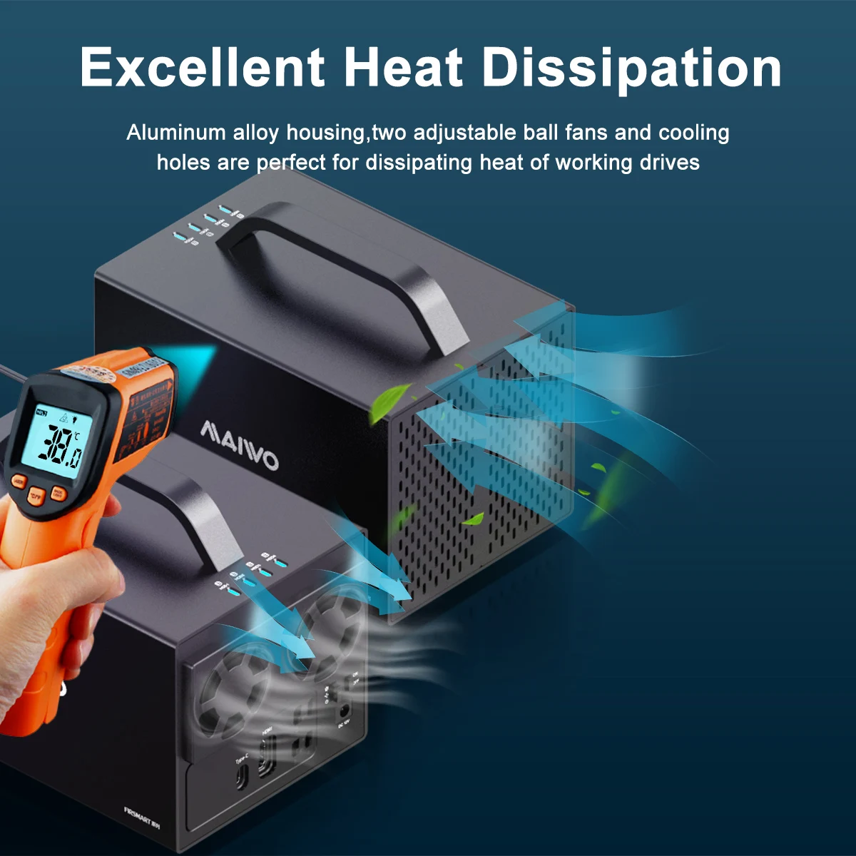 MAIWO 3.5 인치 HDD 케이스, USB C HDD 인클로저, 2.5 인치 하드 디스크 박스 도킹 스테이션, HDMI/4K 고화질 포트 확장