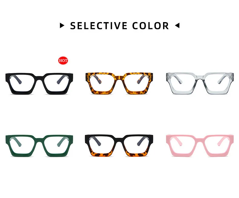 Coole quadratische Box mit dickem Rand, Augenrahmen, modische Ins-Brille, Retro-Trend, Anti-Blaulicht-Flachspiegel 5532 – Detail 6