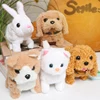Children Pretend Play Simulation Plush Animals Eelectric Walking Cute Stuffed Dog Cat Backpack Set Education Toy for Girls 3