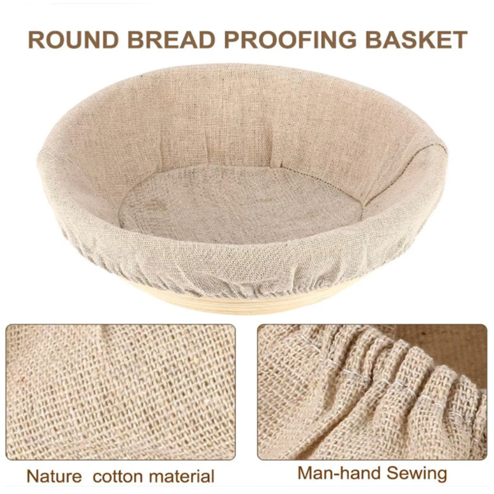 Fermented Linen Cloth Cover Round Rattan Bread Proofing Basket Cloth Liner Dough Banneton Flax Cover Bag