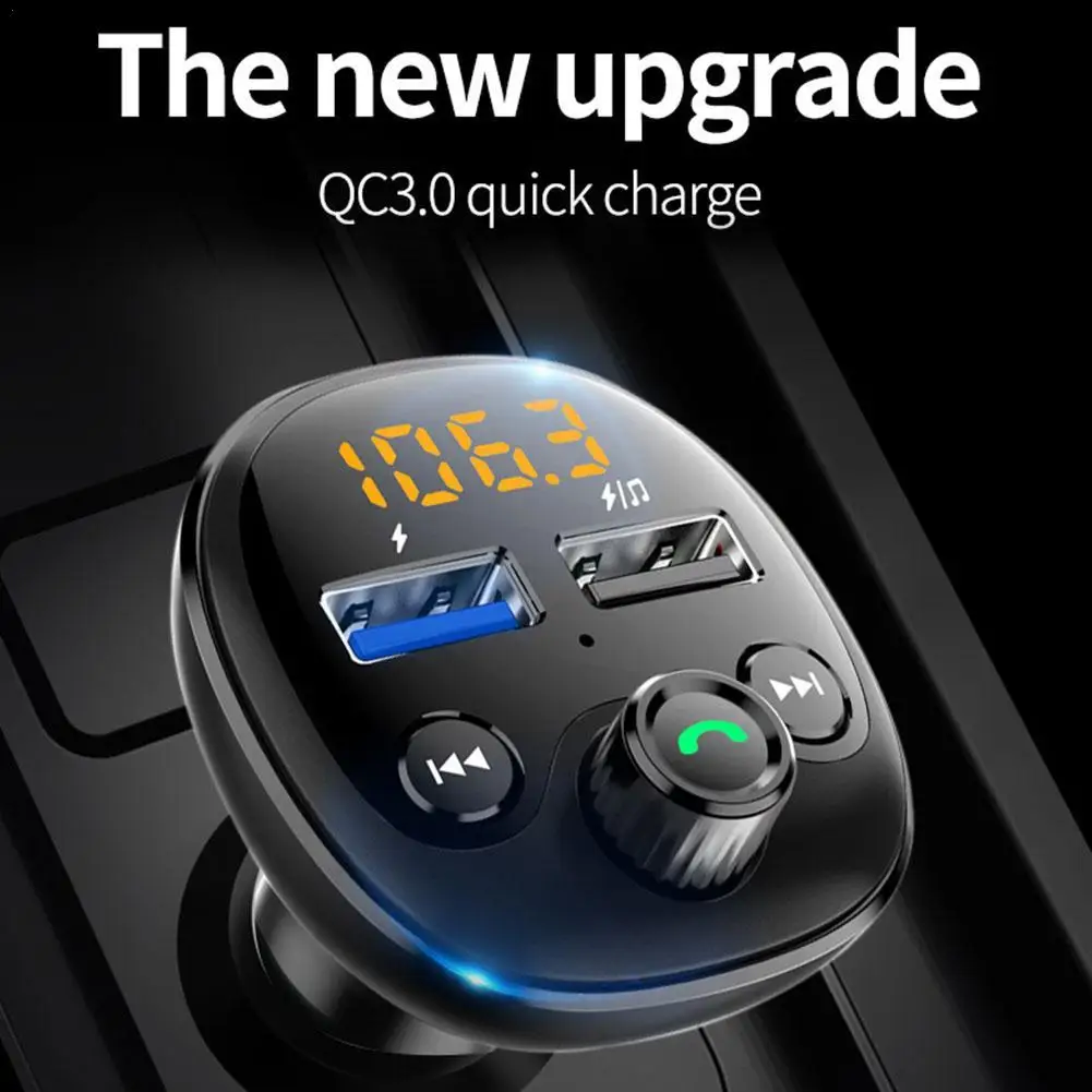 

Bluetooth 5,0 автомобильный беспроводной FM-трансмиттер адаптер двойной USB Автомобильный MP3-плеер Авторадио зарядное устройство для громкой связи а быстрое зарядное устройство